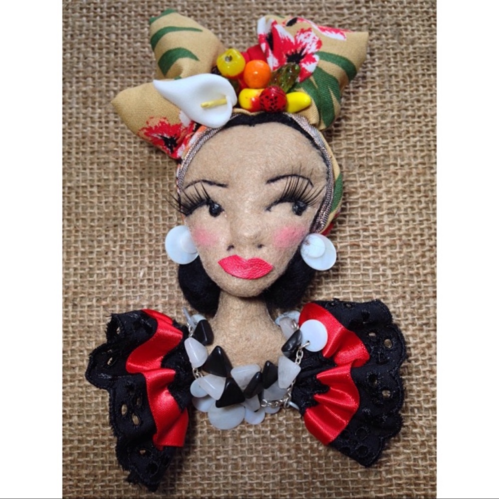 Carmen Miranda brooch by Amanda Fatherazi
